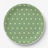 Green Polka Dots White Trim Pappteller (Vorderseite)