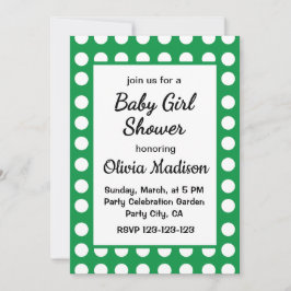Green Polka macht Mutter zum Niedlichen Baby Girl Einladung