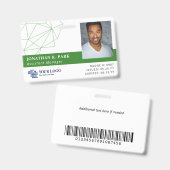 Green Polygons Logo und Foto Mitarbeiter-ID Ausweis (Vorder- & Rückseite)