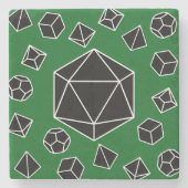Green Polyhedral Dice Untersetzer (Vorderseite)