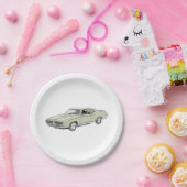 Green Pontiac GTO Judge Stift Zeichnend Pappteller (Party)