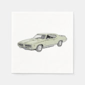 Green Pontiac GTO Muscle Car Zeichnend Papier Part Serviette (Vorderseite)