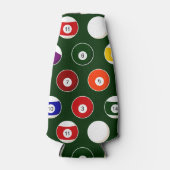 Green Pool Ball Billiards Muster Flaschenkühler (Vorderseite)