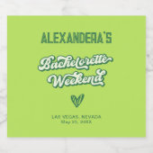 Green Pool Party Sommerbachelorette Schaumweinetikett (Einzelnes Label)