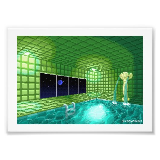 Green Pool Pixel Art Pricing Fotodruck (Vorne)