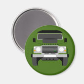 Green Pop Art Classic Land Rover Defender Magnet (Vorderseite/Rückseite)