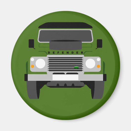 Green Pop Art Classic Land Rover Defender Magnet (Vorne)