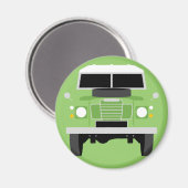 Green Pop Art Classic MK3 Land Rover Magnet (Vorderseite/Rückseite)