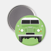 Green Pop Art Classic MK3 Land Rover Magnet (Vorderseite/Rückseite)