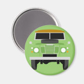 Green Pop Art Classic MK3 Land Rover Magnet (Vorderseite/Rückseite)