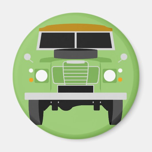 Green Pop Art Classic MK3 Land Rover Magnet (Vorne)