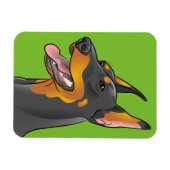 Green Pop Art Doberman Pinscher Kühlschrank Access Magnet (Horizontal)