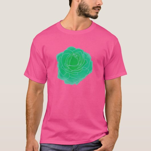 Green Pop Art Rose T-Shirt (Vorderseite)