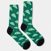 Green Pop Art Umbrella Pattern Socken (Rechts)