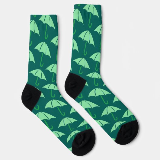 Green Pop Art Umbrella Pattern Socken (Rechts)