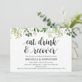 Green Post Wedding Brunch Einladungskarte Einladung (Stehend Vorderseite)