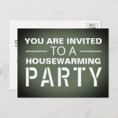 Green Poster Housewarming Party Einladung (Vorne/Hinten)