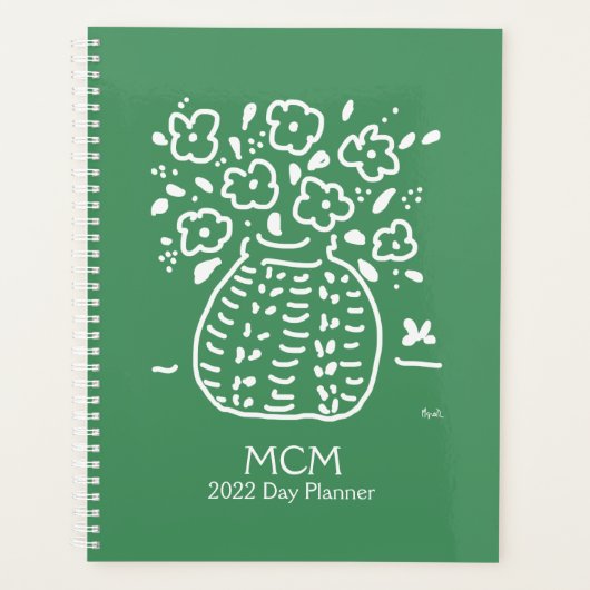 Green Posy Vase Planner Planer (Vorderseite)