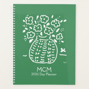 Green Posy Vase Planner Planer