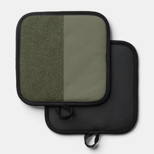 Green Pot Holder Pad mit zwei Tonen Moos - individ Topflappen (Vorderseite/Rückseite)