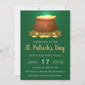 Green Pot of Gold St Patricks Day Einladung (Vorderseite)