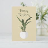 Green Pot Pflanze Happy Birthday Card Karte (Stehend Vorderseite)