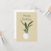 Green Pot Pflanze Happy Birthday Card Karte (Vorderseite/Rückseite Beispiel)