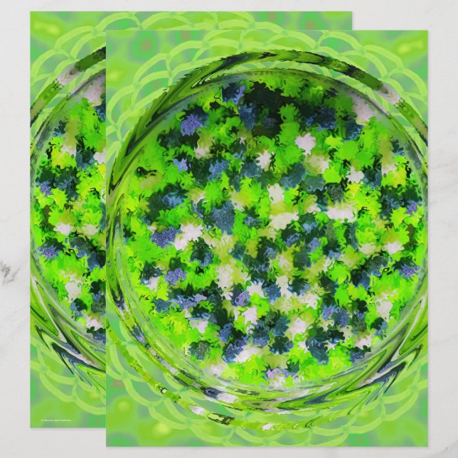 Green Potpourri Scrapbook Paper 2-Sided Page (Vorne/Hinten)