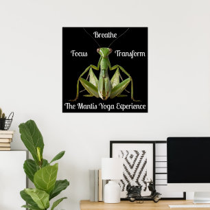 Green Praying Mantis Yoga Personalisiert Poster