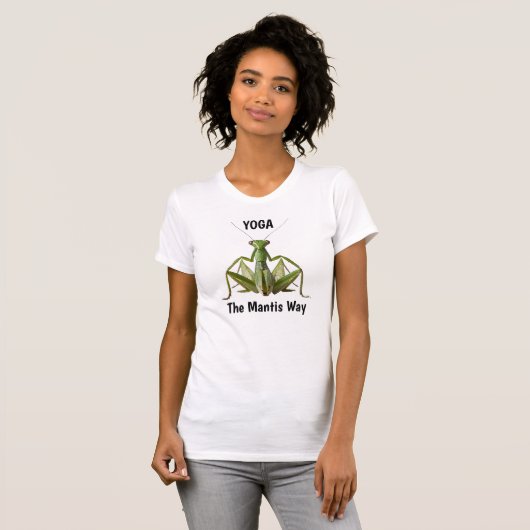 Green Praying Mantis Yoga Personalisiert T-Shirt (Vorne ganz)