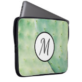 Green Prickle Pear Monogram Computer Laptop Sleeve (Vorne Rechts)