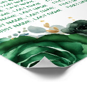 Green Princess Quinceañera 15 Tische Sitzplan Poster (Ecke)