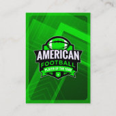 Green Pro American Football Player Trading Card Telefonnummerkarte (Rückseite)