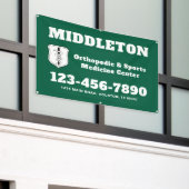 Green Promotional Business Banner with Logo (Äußeres Gebäude)