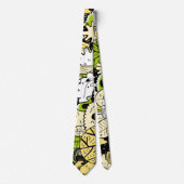 Green Psychedelic Kawaii Forest Leaf Funny Cool Krawatte (Vorderseite)
