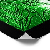 Green Psychedelic Surreal Zeichnend Poster (Ecke)