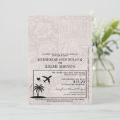 Green Puerto Rico Passport Hochzeit Einladung (Stehend Vorderseite)