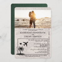 Green Puerto Rico Passport Hochzeit Einladung