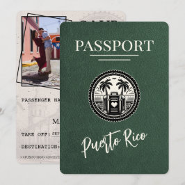 Green Puerto Rico Passport Save The Date