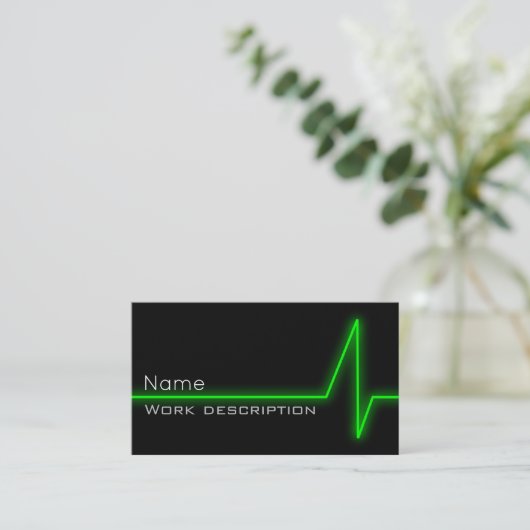 Green Pulse Business Card Visitenkarte (Stehend Vorderseite)
