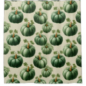 Green Pumpkin Autumn Zuhause Design Throw Kissen Duschvorhang (Vorderseite)