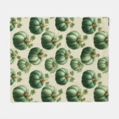 Green Pumpkin Autumn Zuhause Design Throw Kissen Fleecedecke (Vorderseite (Horizontal))