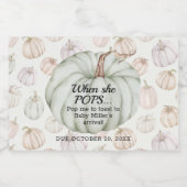 Green Pumpkin Baby Dusche Pop It Mini Schaumweinetikett (Einzelnes Label)