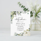 Green Pumpkin Budget Baby Dusche Einladung (Stehend Vorderseite)