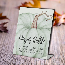 Green Pumpkin Diaper Raffle Baby Dusche Sockelschild