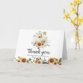 Green Pumpkin Fall Baby Dusche Danke Karte (Gelbe Blume)