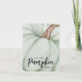 Green Pumpkin Fall Baby Dusche Dankeskarte (Vorderseite)