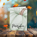 Green Pumpkin Fall Baby Dusche Dankeskarte<br><div class="desc">Ein großer blassgrüner Kürbis hebt die Vorderseite dieser niedlichen geschlechtsneutralen,  gefalteten Babykarten hervor,  die viel Platz für Ihre Botschaft im Inneren bieten. (Auch in Rosa,  Blau und Weiß verfügbar.) PASSENDE Artikel in unserer Sammlung.</div>