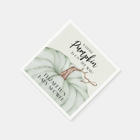 Green Pumpkin Fall Baby Dusche Serviette (Ecke)