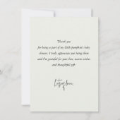 Green Pumpkin Fall Babydusche Flat Dankeskarte (Rückseite)